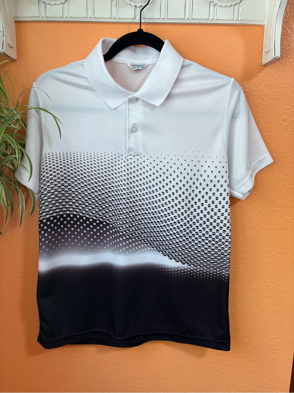 White & Black Tworoy Polo Shirt
